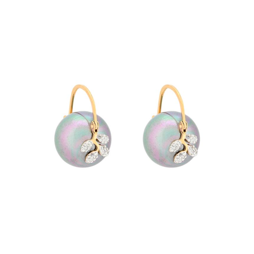 Perlas grises Glamour con hoja