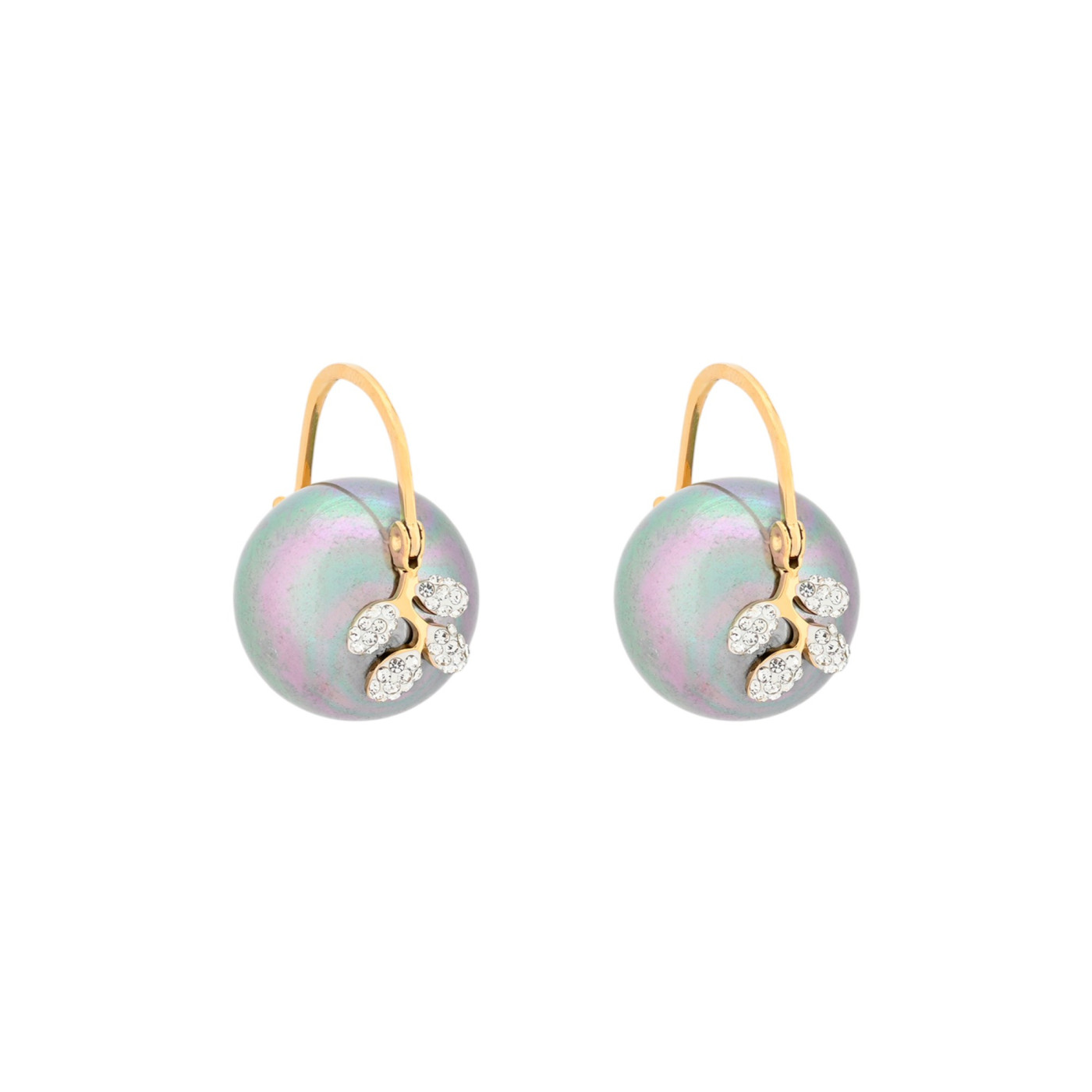 Perlas grises Glamour con hoja