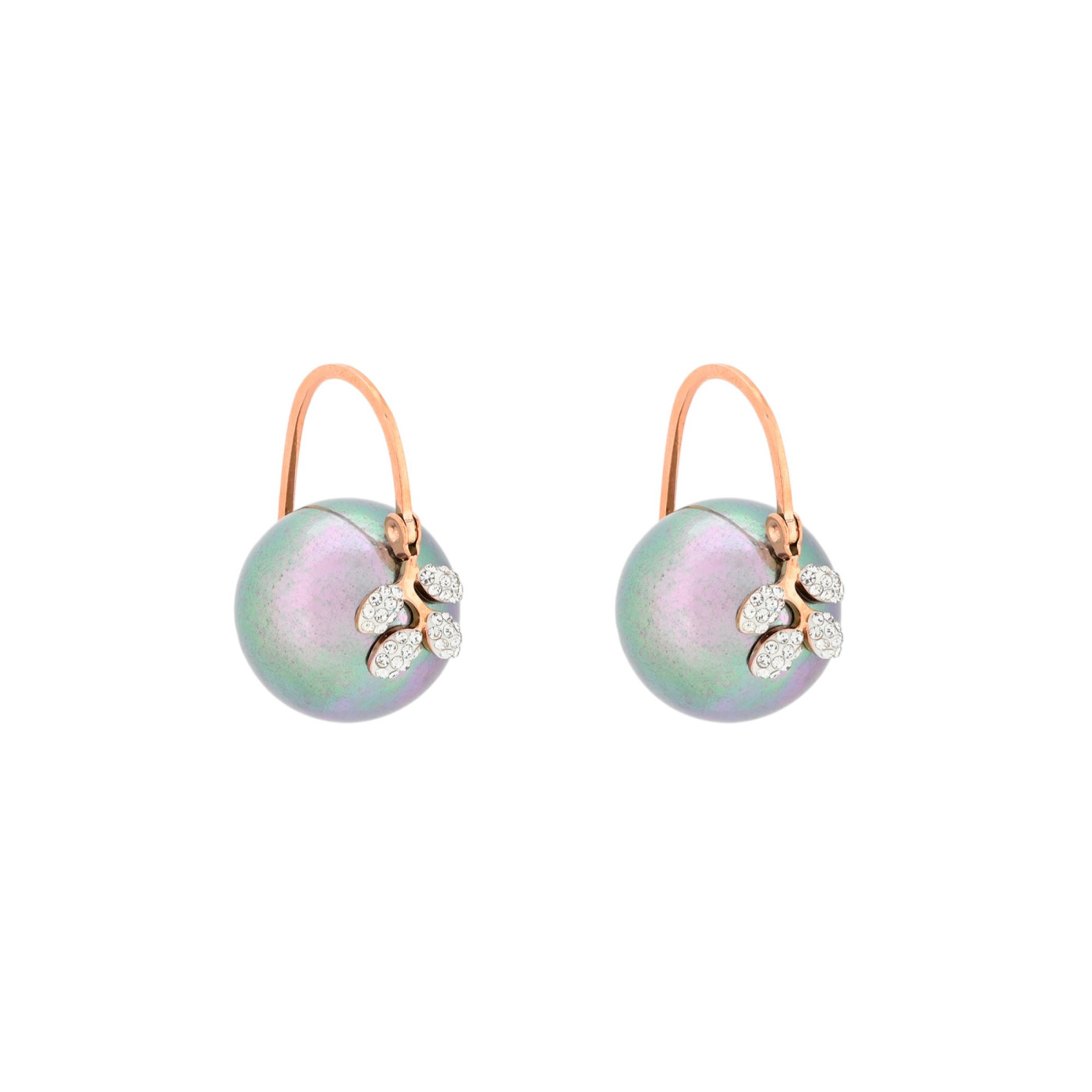 Perlas grises Glamour con hoja