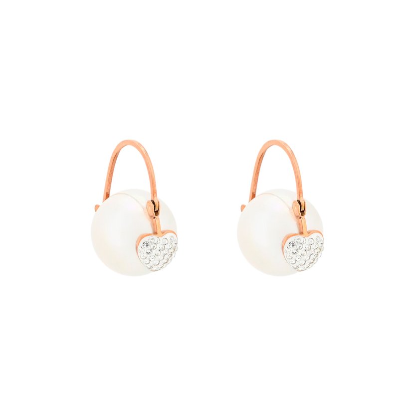 Perles blanches Glamour avec cœur