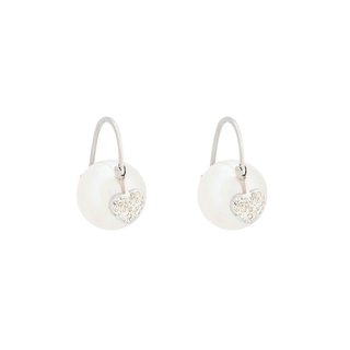 Perles blanches Glamour avec cœur