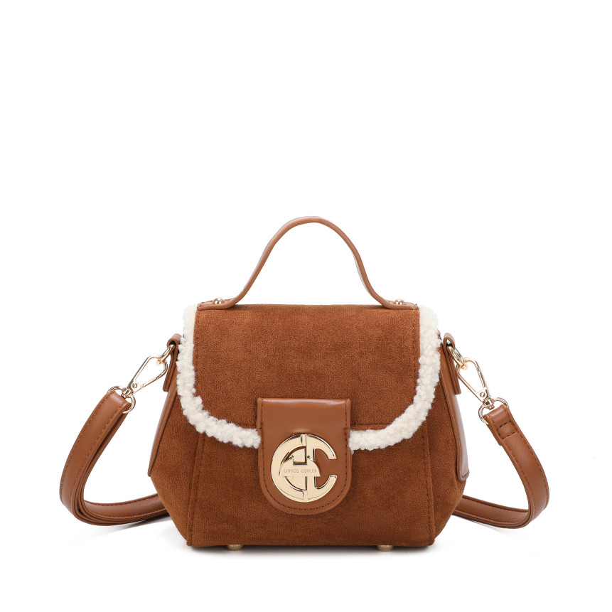 Crossbody Bag with Fur and Suede