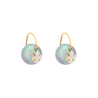 Perles grises Glamour avec trèfle