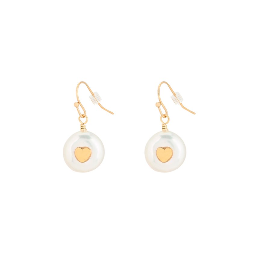 Boucles d'oreilles Glamour avec perle et cœur