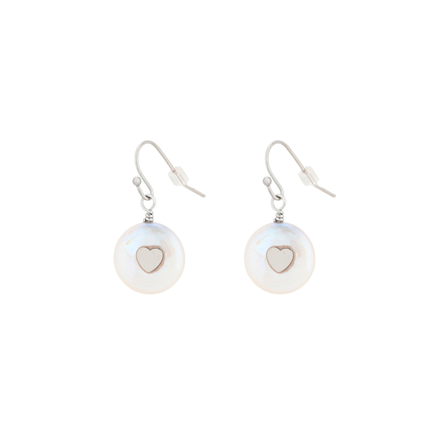Glamour earrings with pearl and heart