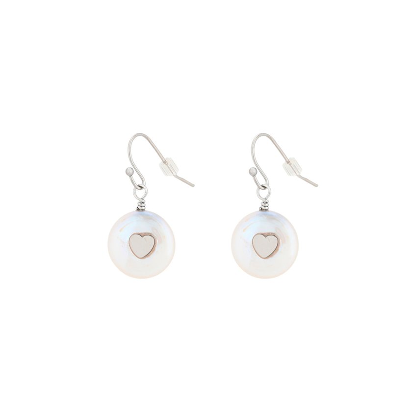 Boucles d'oreilles Glamour avec perle et cœur