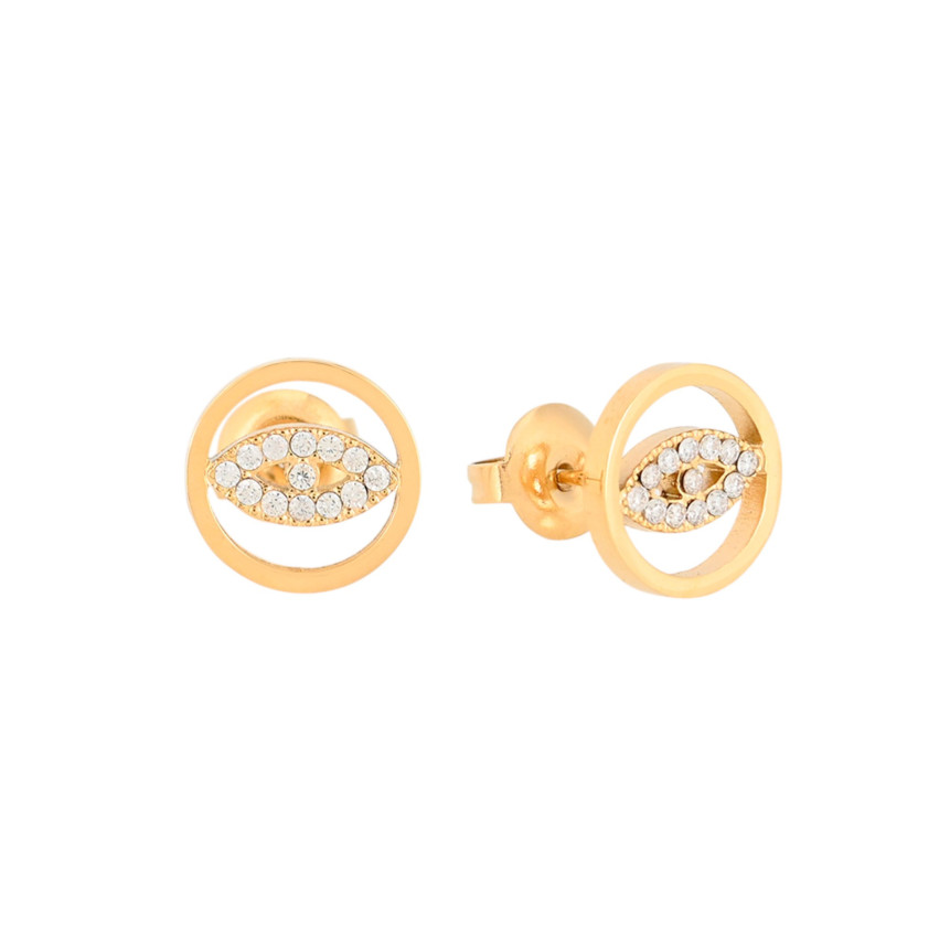 Boucles d\'oreilles ronds en acier œil GB