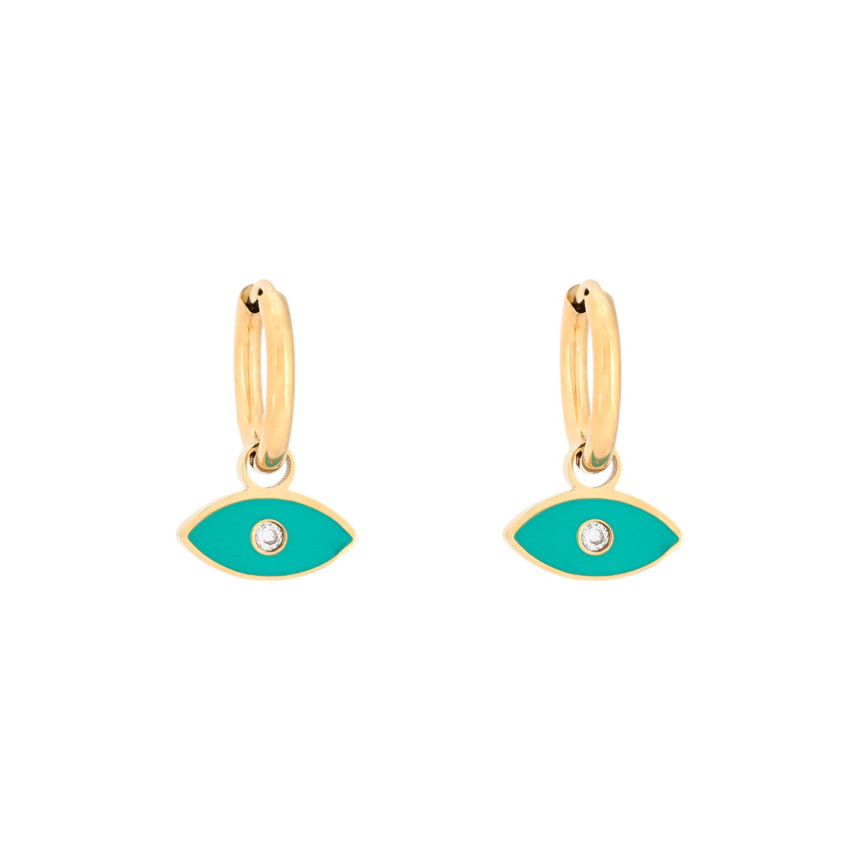Aros en acero ojo verde GB