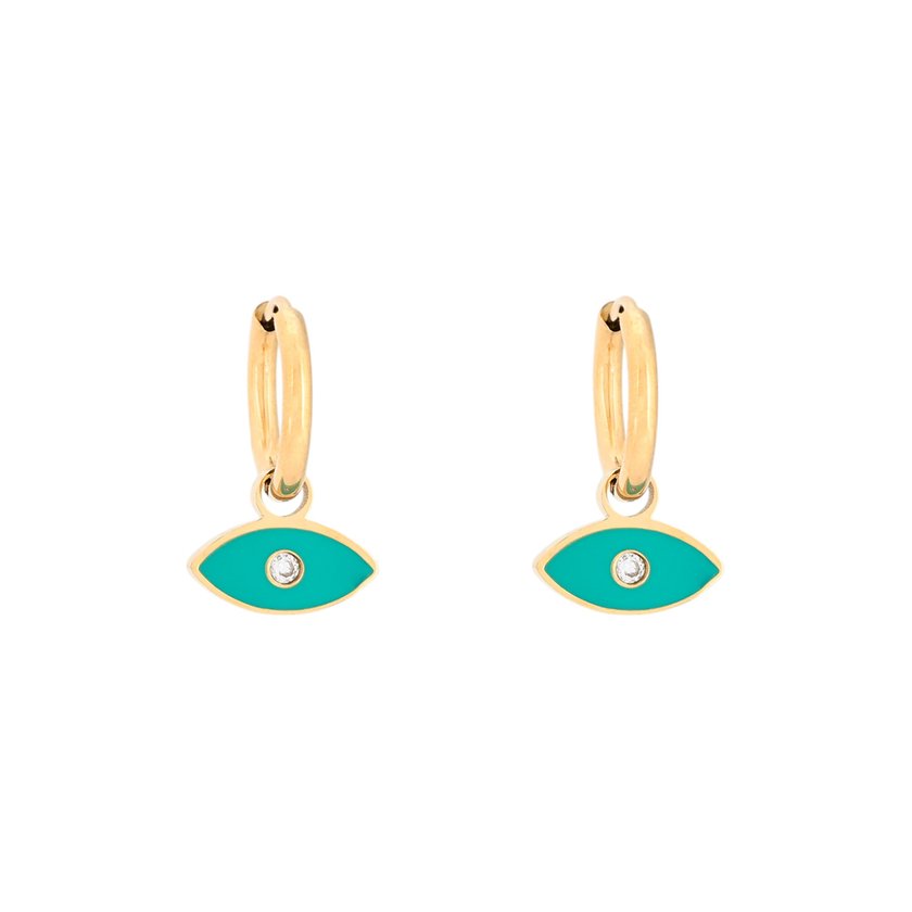Aros en acero ojo verde GB
