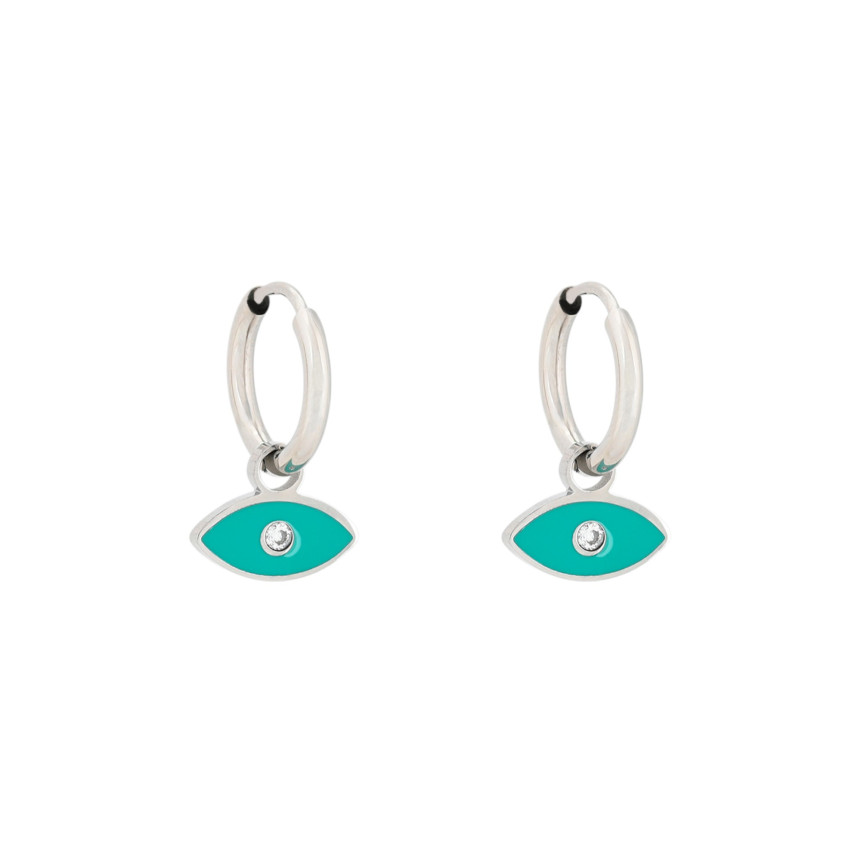 Aros en acero ojo verde GB