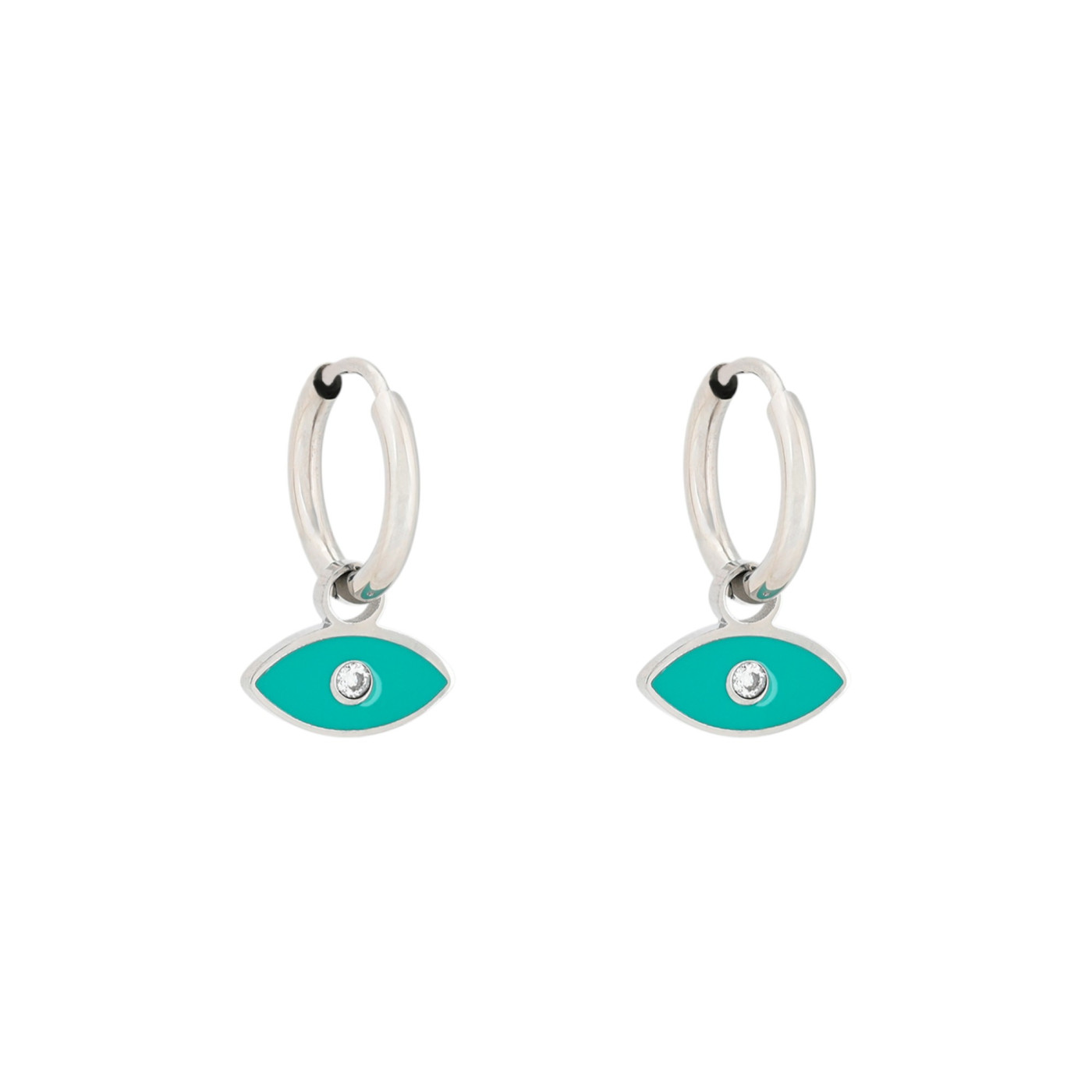 Aros en acero ojo verde GB