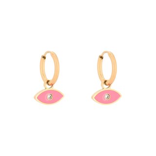 Aros en acero ojo rosa GB