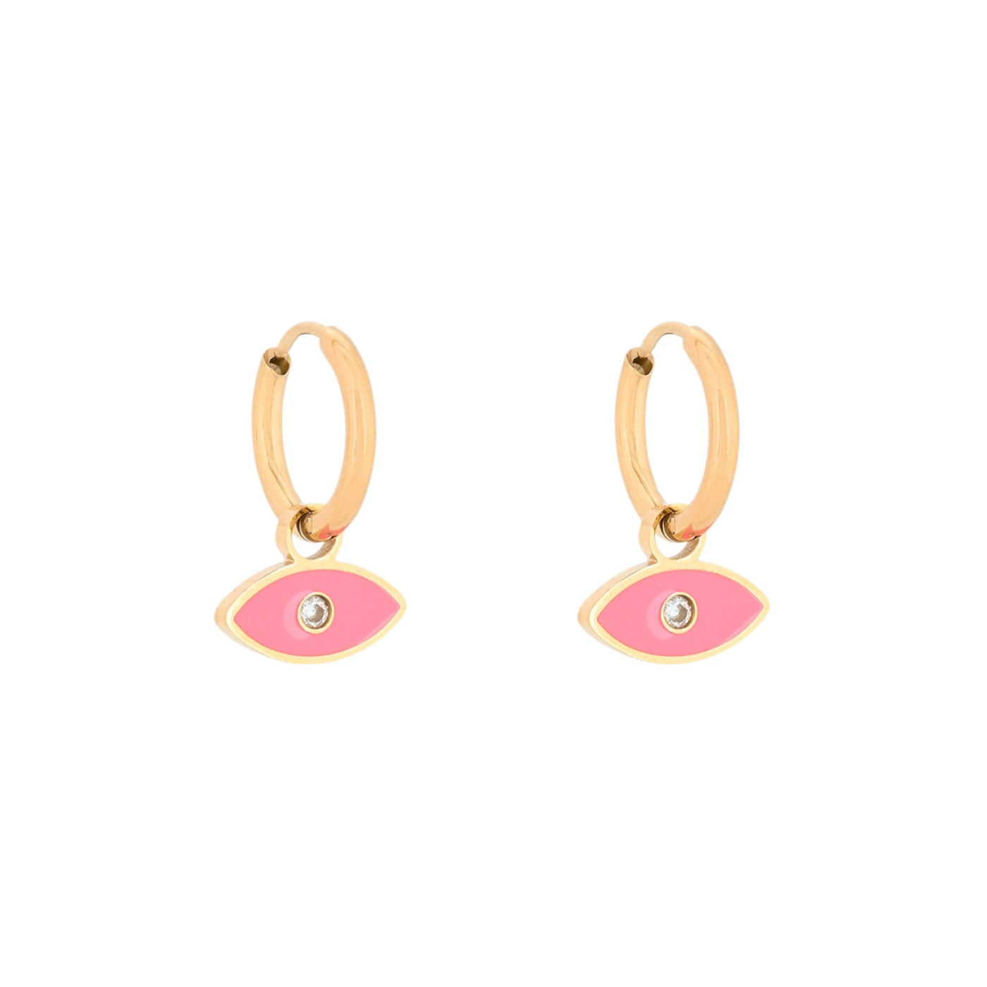 Argolas em aço olho rosa GB