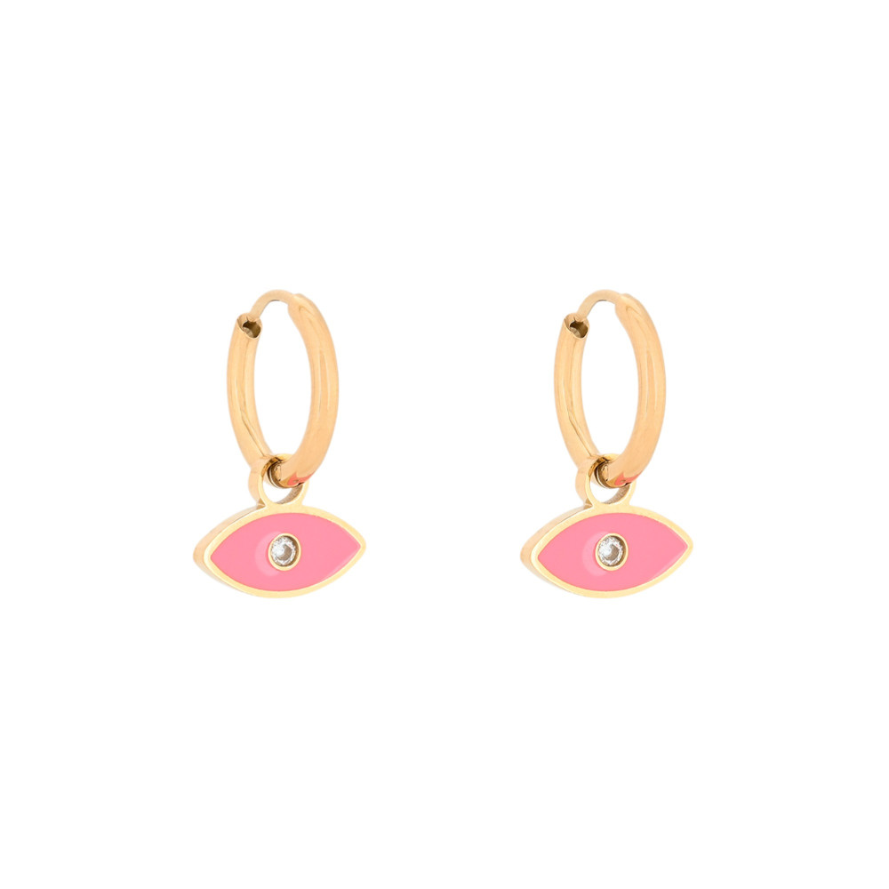 Argolas em aço olho rosa GB