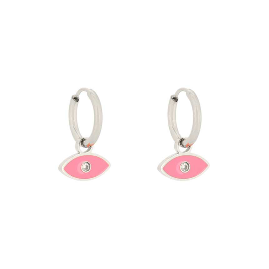 Argolas em aço olho rosa GB
