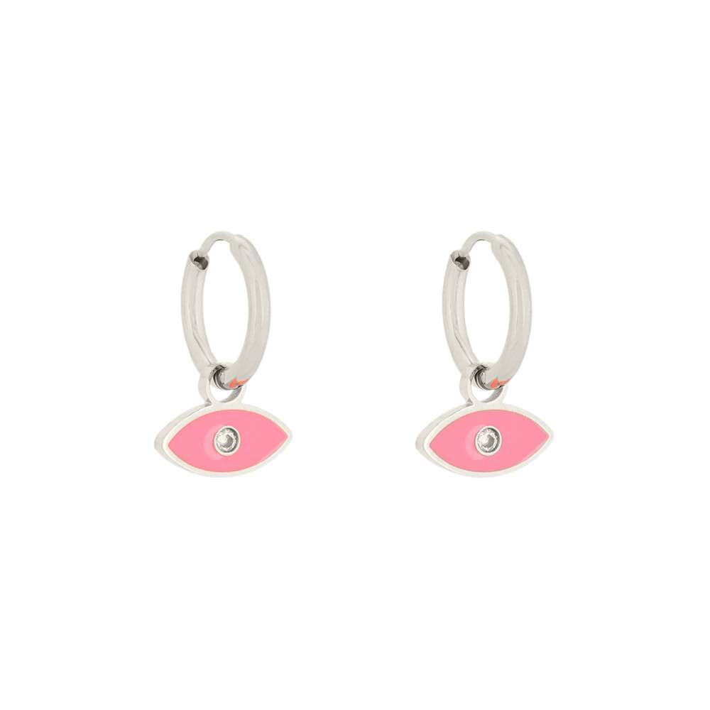 Argolas em aço olho rosa GB