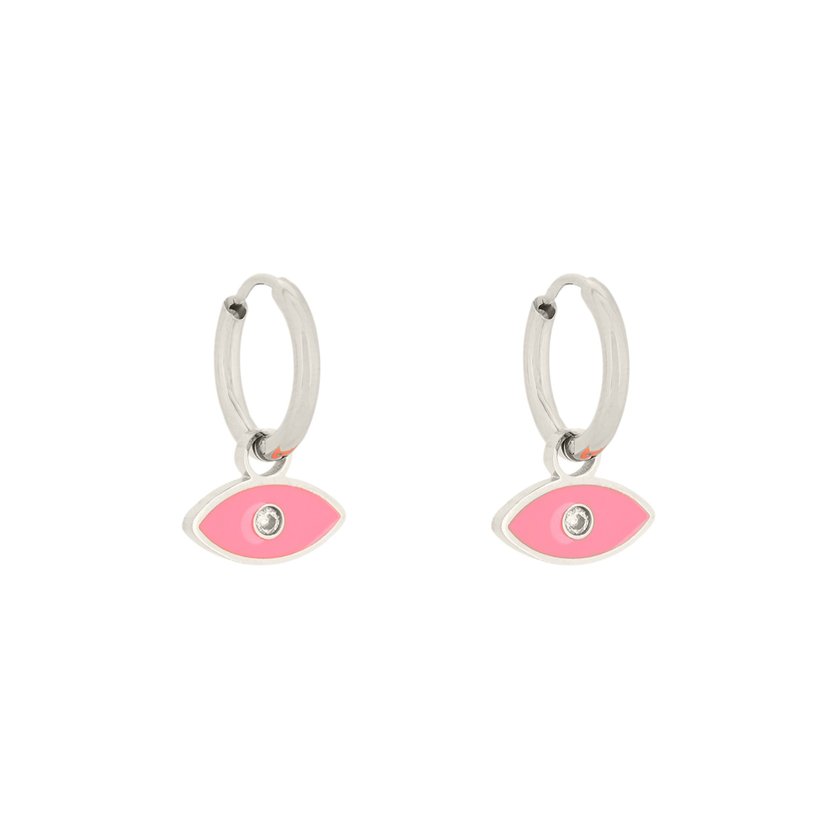 Aros en acero ojo rosa GB