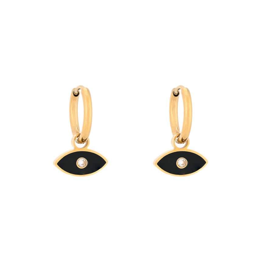 Aros en acero ojo negro GB