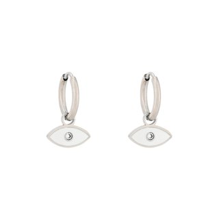 Aros en acero ojo blanco GB