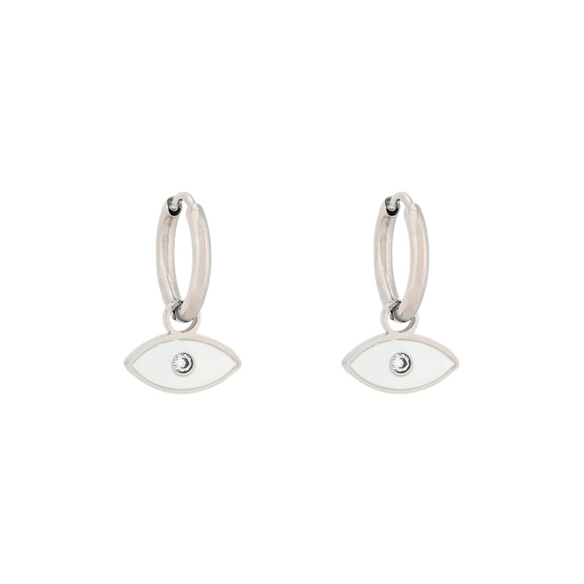 Aros en acero ojo blanco GB