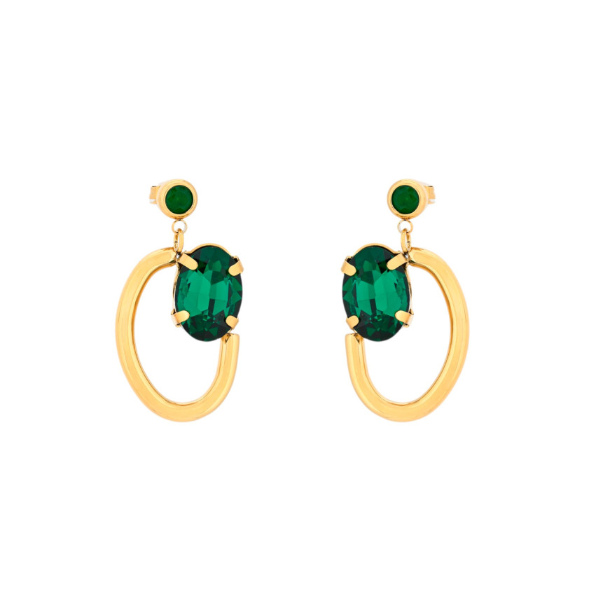 Boucles d\'oreilles en acier brillants ovale GB