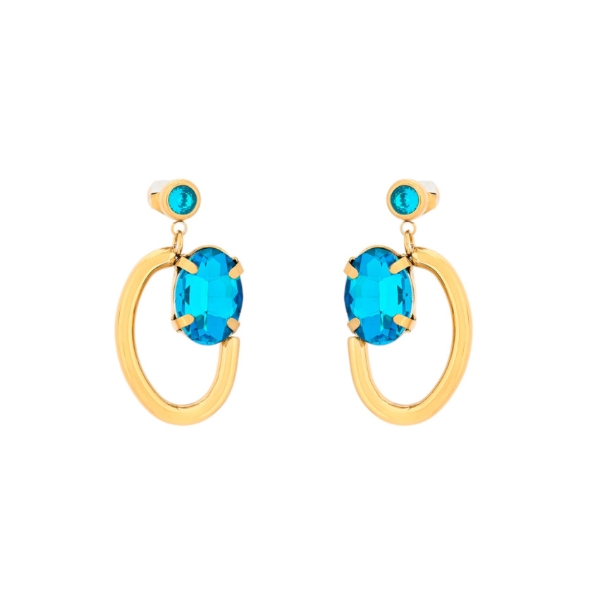 Boucles d\'oreilles en acier brillants ovale GB