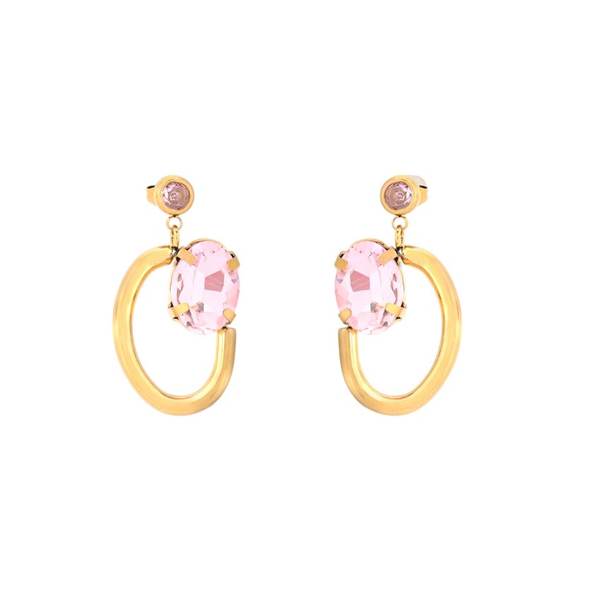 Boucles d'oreilles en acier brillants ovale GB