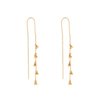 Long steel earrings triangles GB