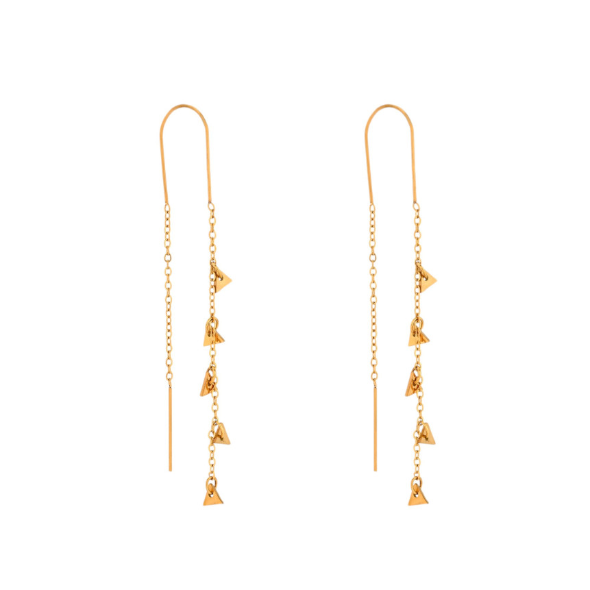 Long steel earrings triangles GB