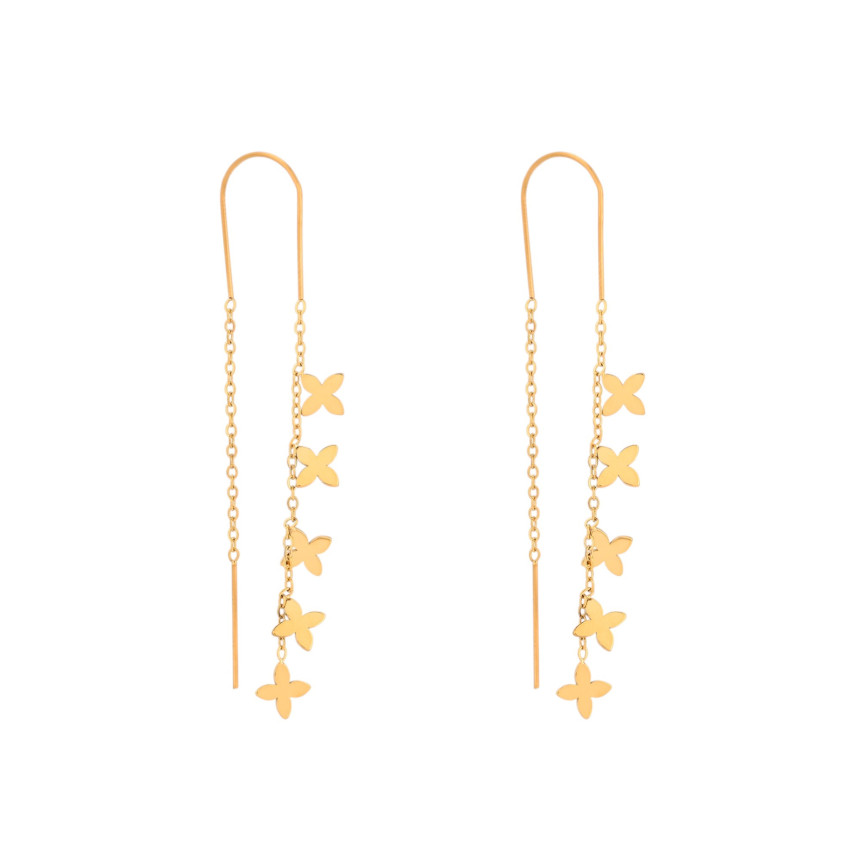 Boucles d\'oreilles en acier long trèfles GB