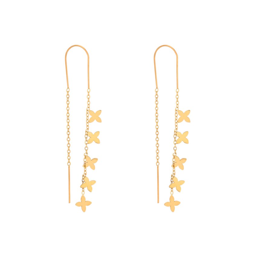 Boucles d'oreilles en acier long trèfles GB