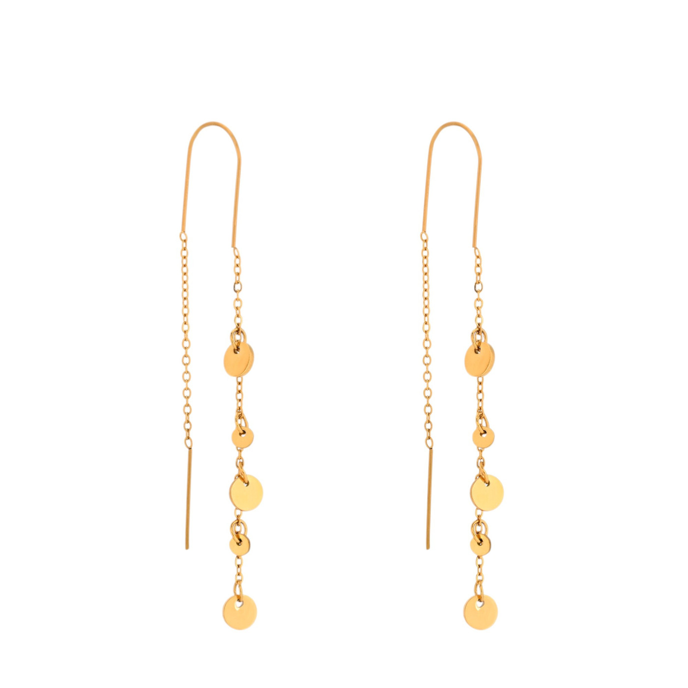Boucles d\'oreilles en acier long rond GB