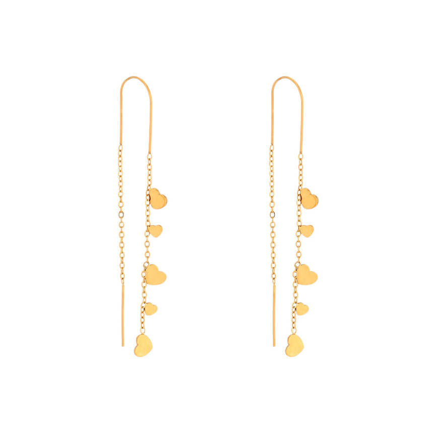 Long steel earrings heart GB