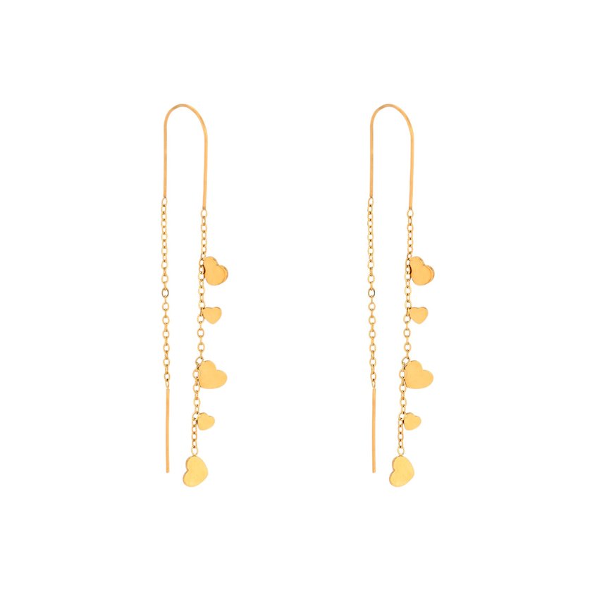 Boucles d'oreilles en acier long coeur GB