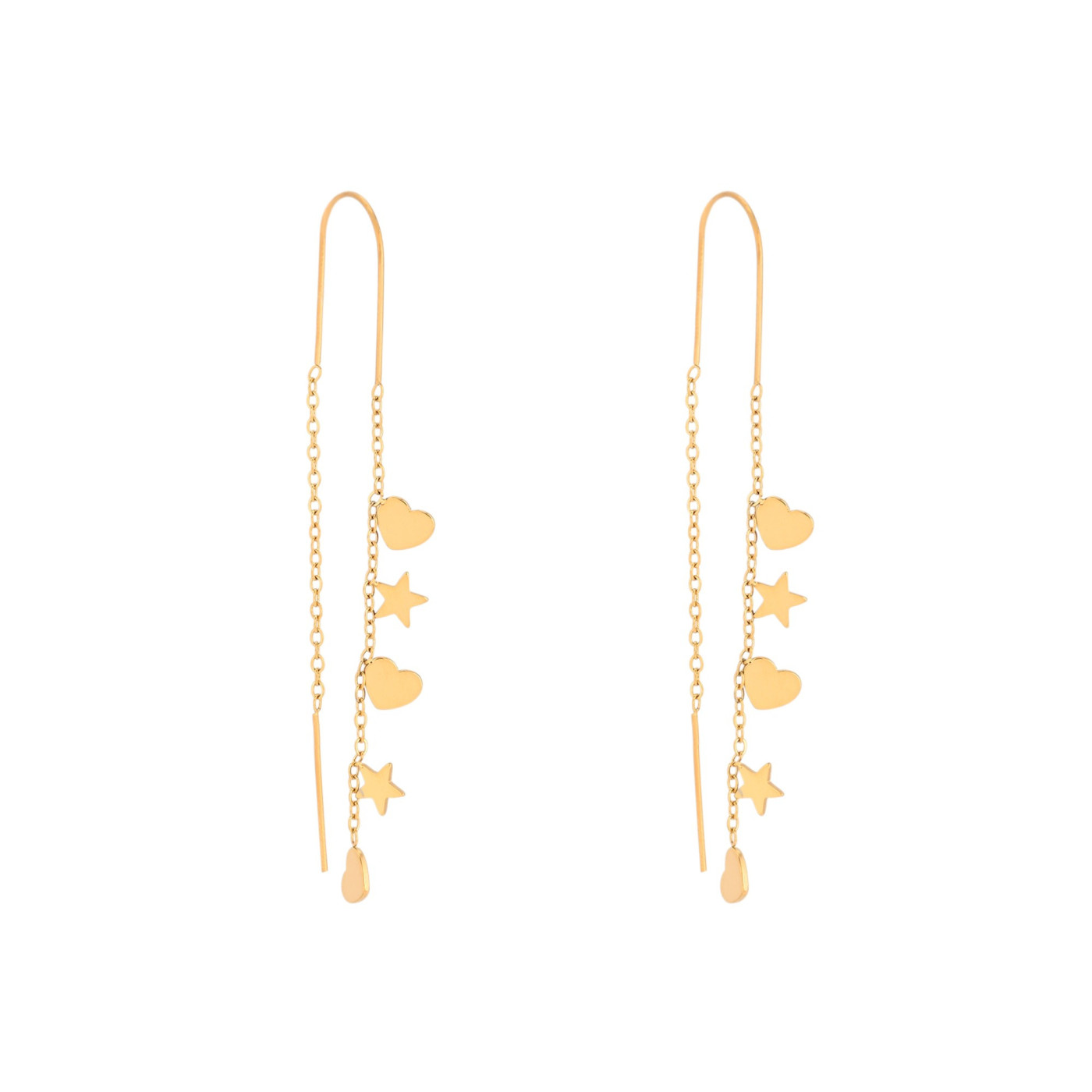 Boucles d\'oreilles en acier long coeur GB