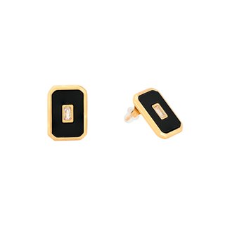 Steel earrings rectangular GB