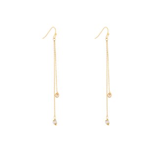 Brincos em aço pedras suspensas GB