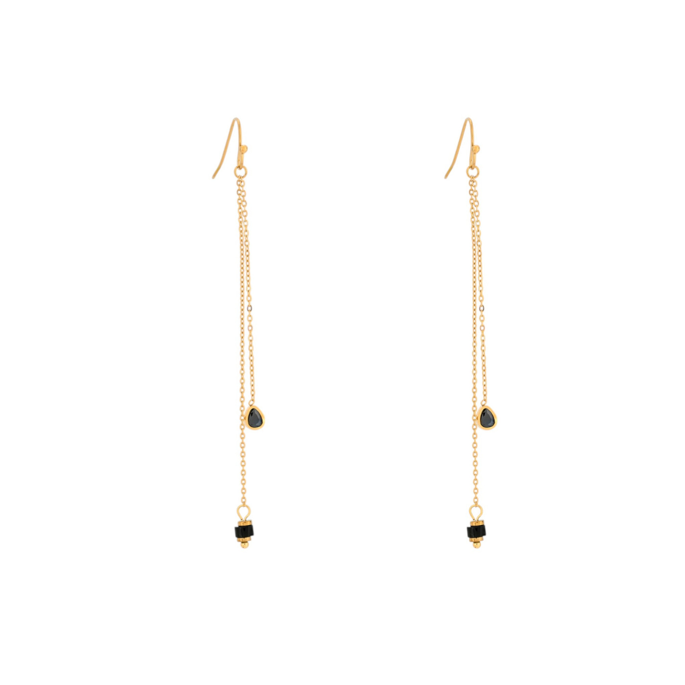 Boucles d\'oreilles en acier pierre suspendu GB