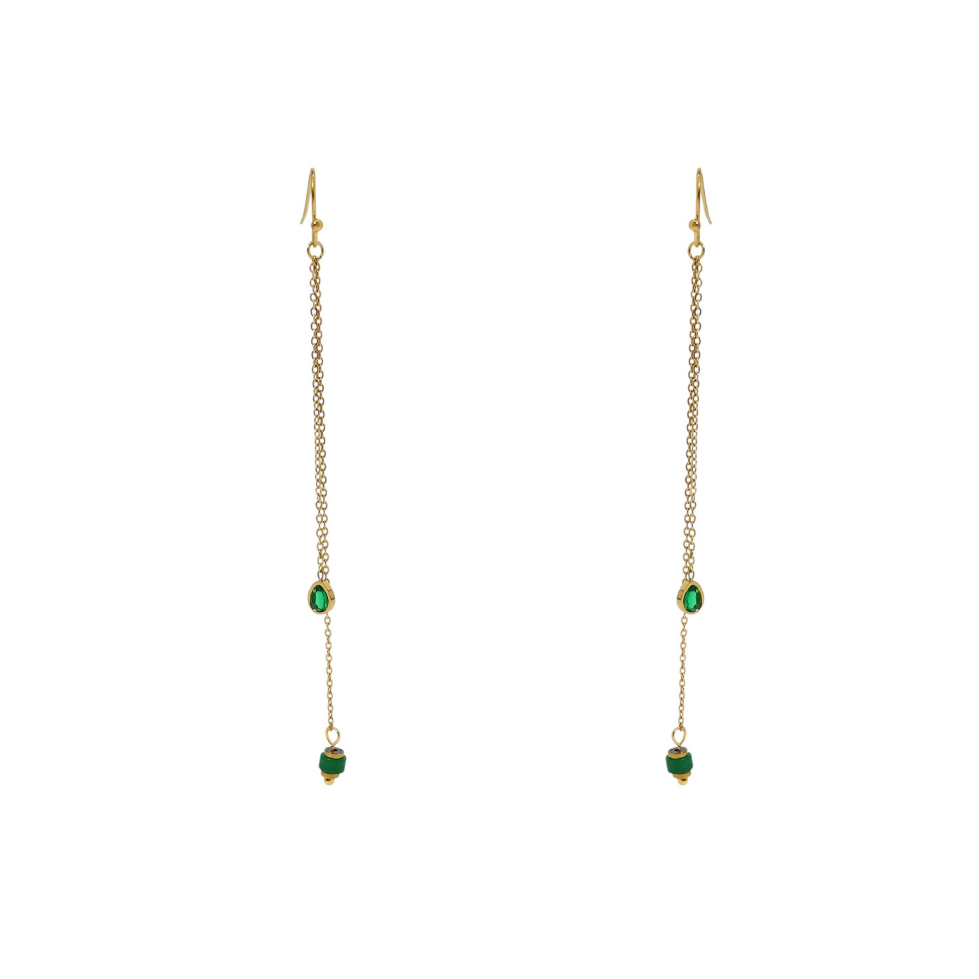 Boucles d\'oreilles en acier pierre suspendu GB