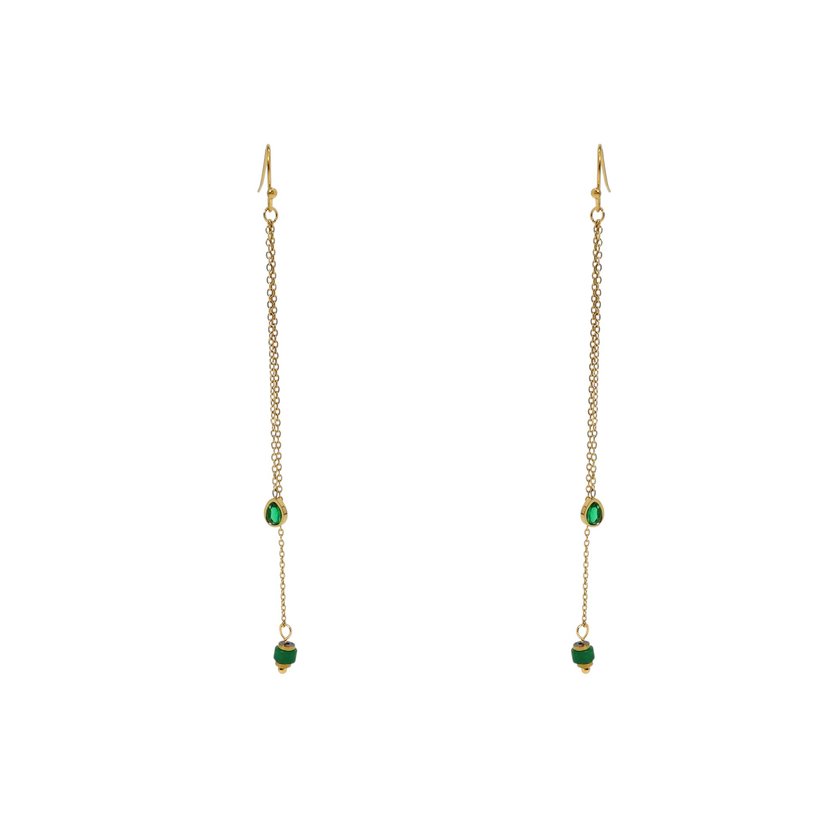 Boucles d'oreilles en acier pierre suspendu GB