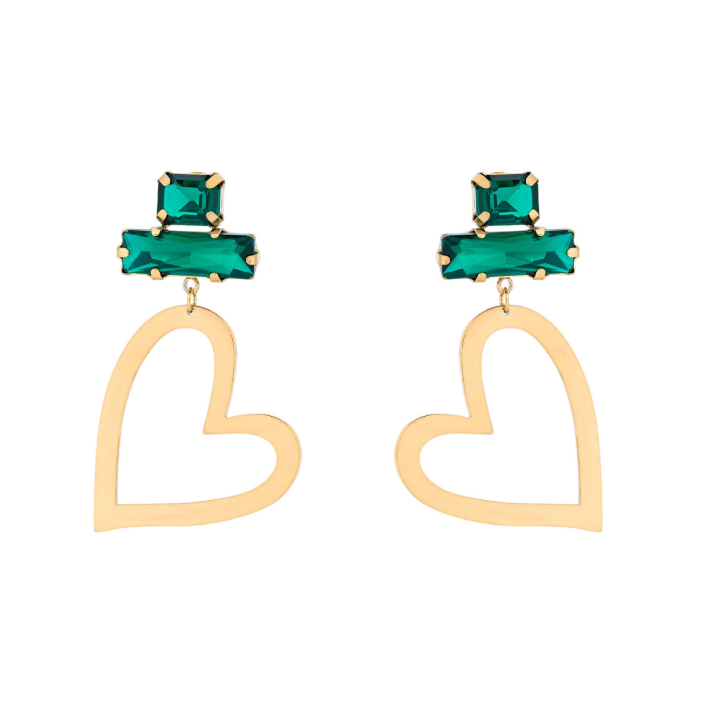 Boucles d\'oreilles en acier et coeur GB