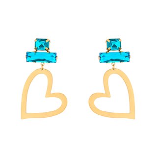 Boucles d'oreilles en acier et coeur GB