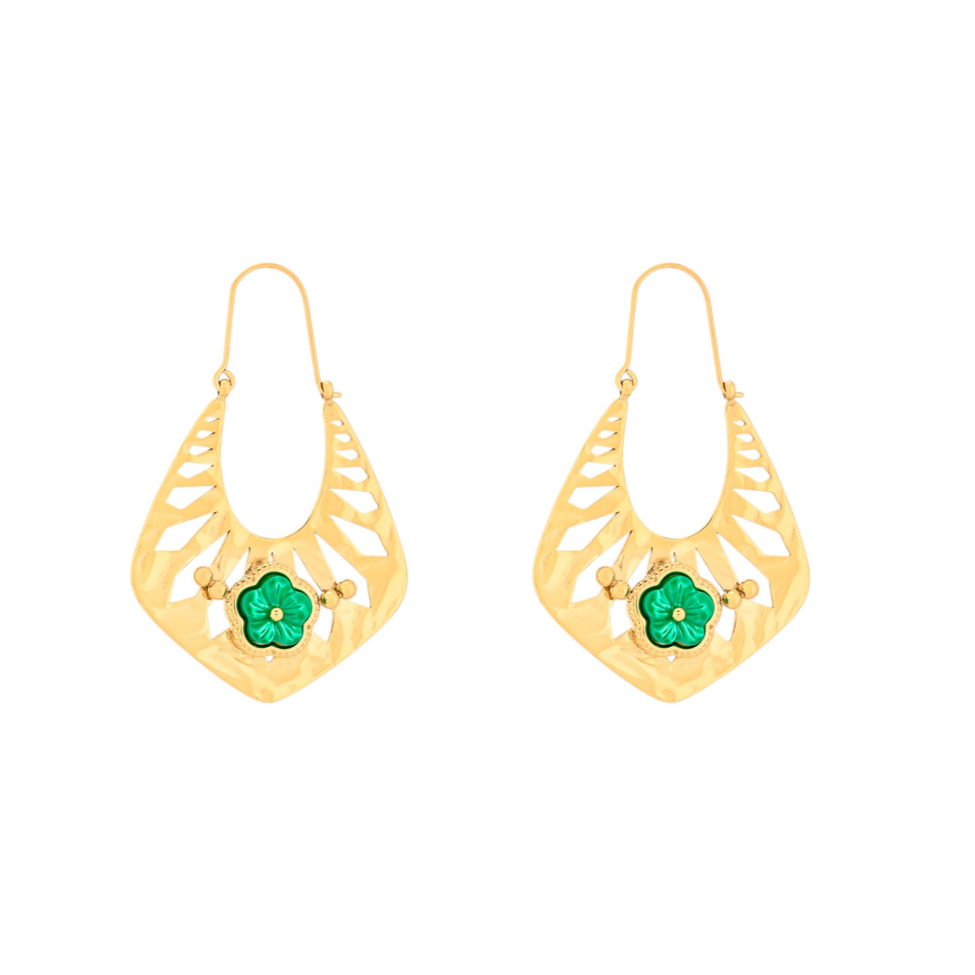 Steel earrings irregular flower GB