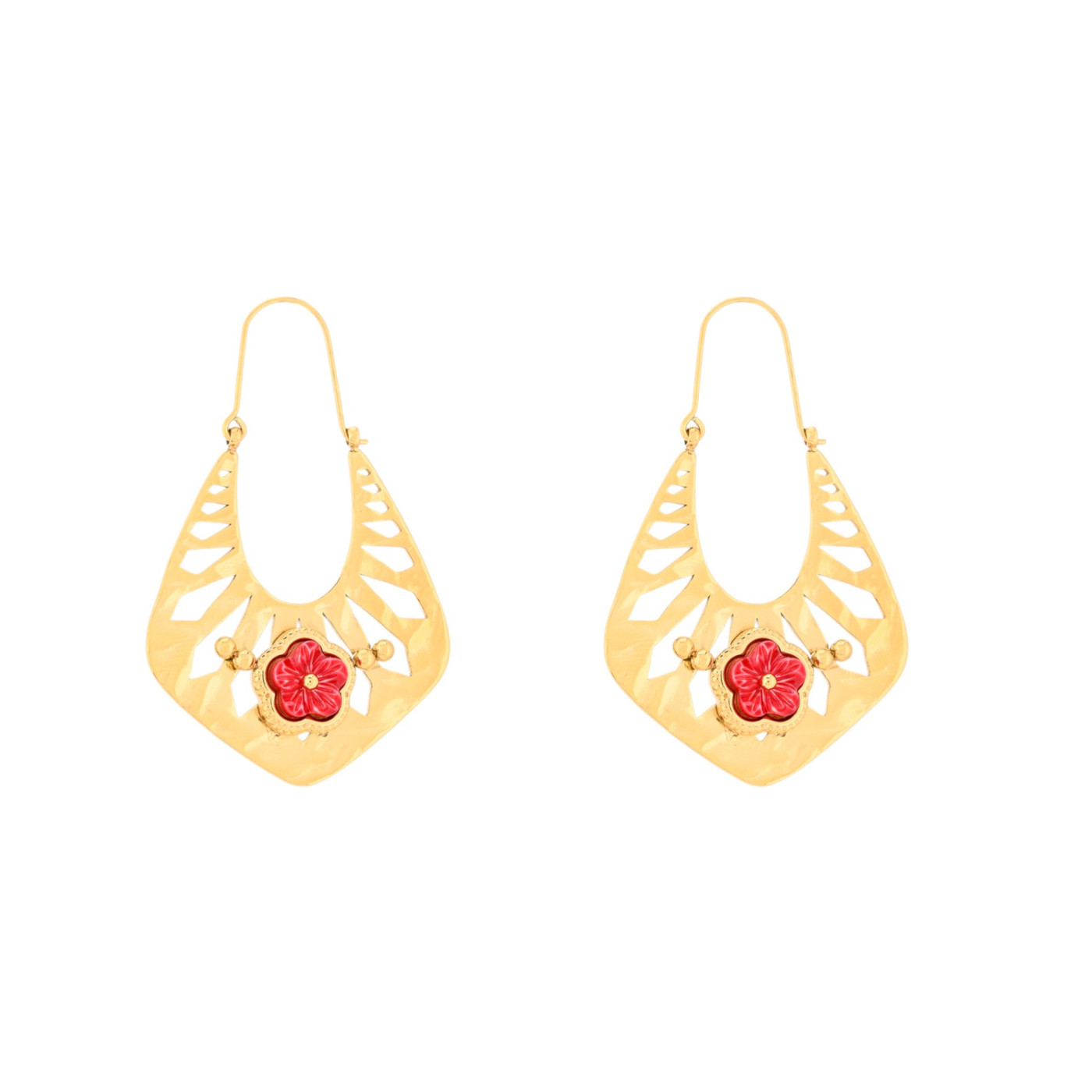 Steel earrings irregular flower GB