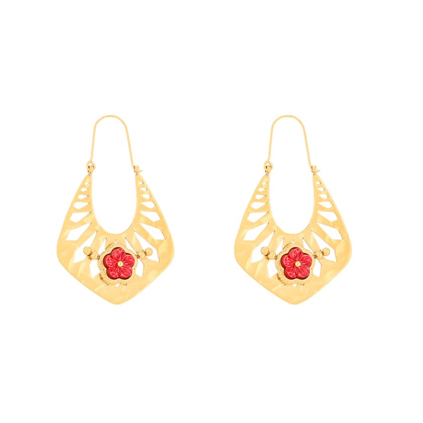 Steel earrings irregular flower GB