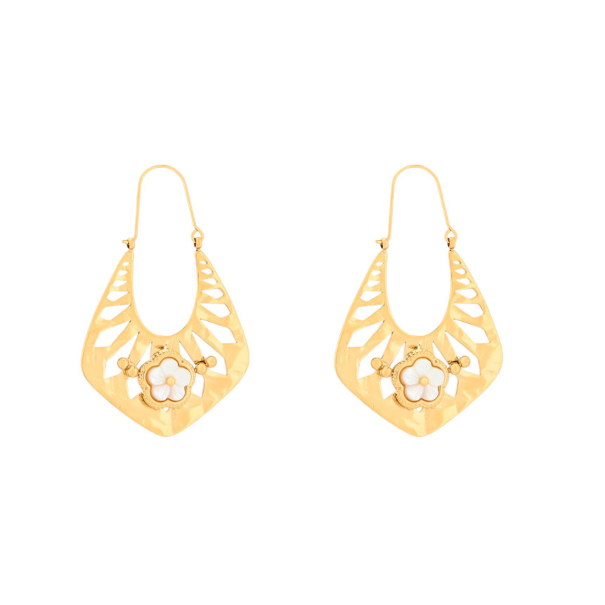 Pendientes en acero irregular flor GB