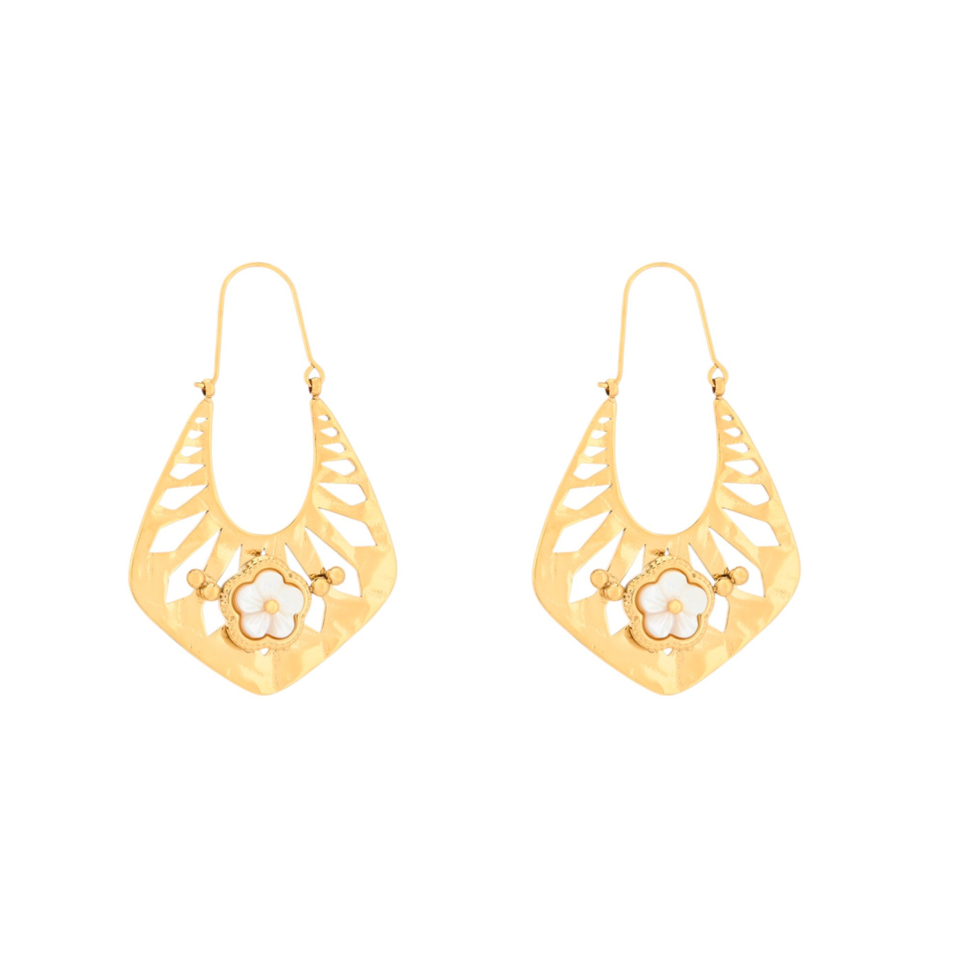 Steel earrings irregular flower GB