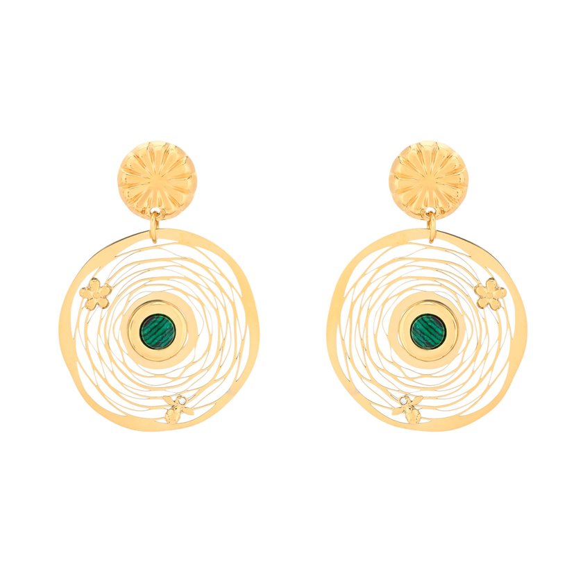 Boucles d'oreilles en acier fleur GB