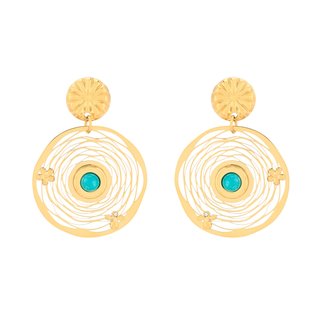 Pendientes en acero flor GB