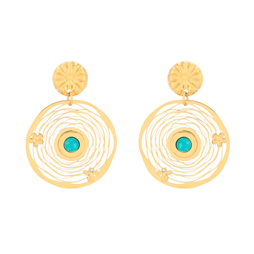 Pendientes en acero flor GB
